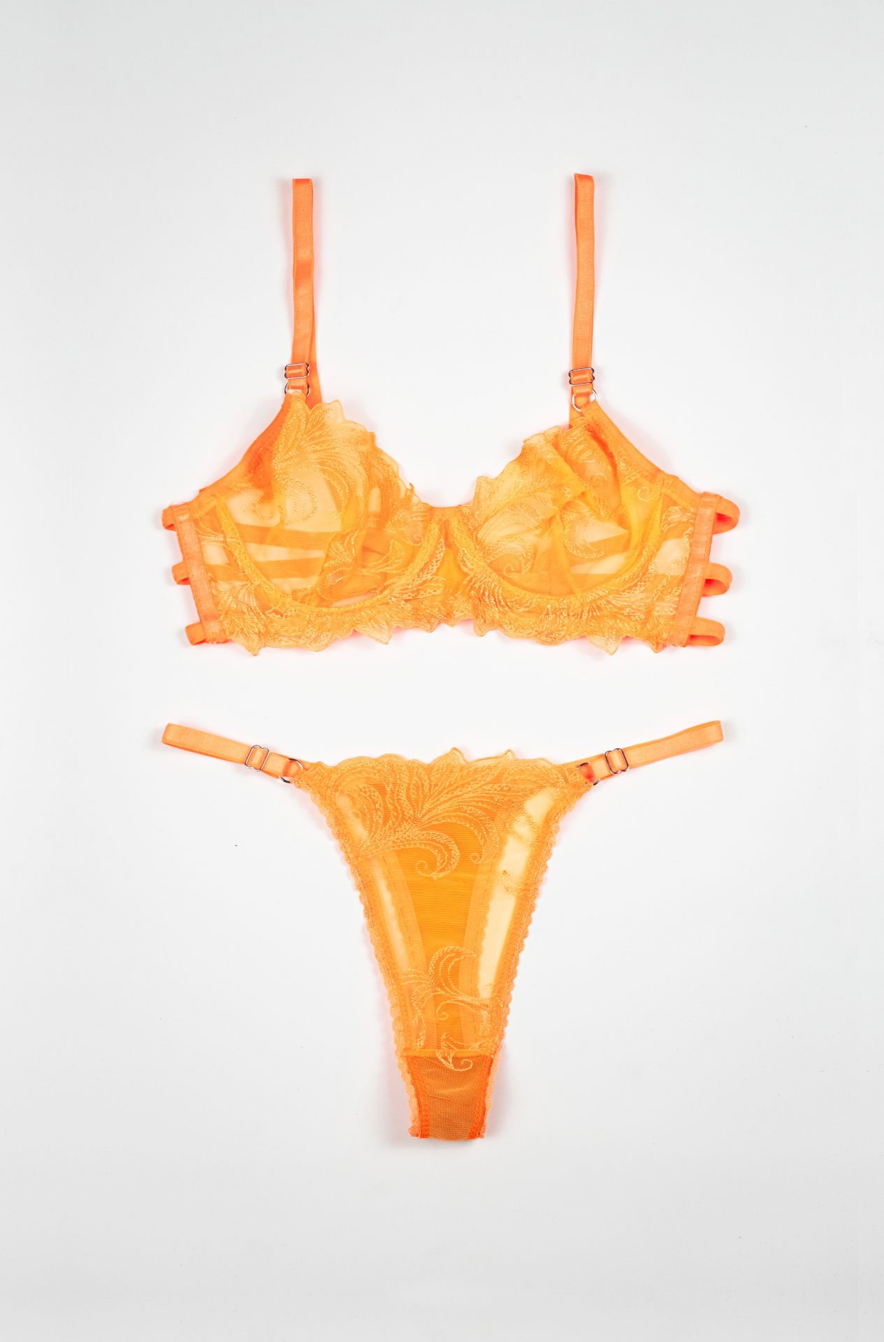 Peony Turuncu İç Çamaşırı Takım