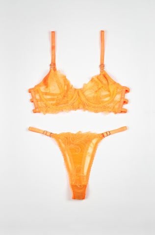 Peony Turuncu İç Çamaşırı Takım