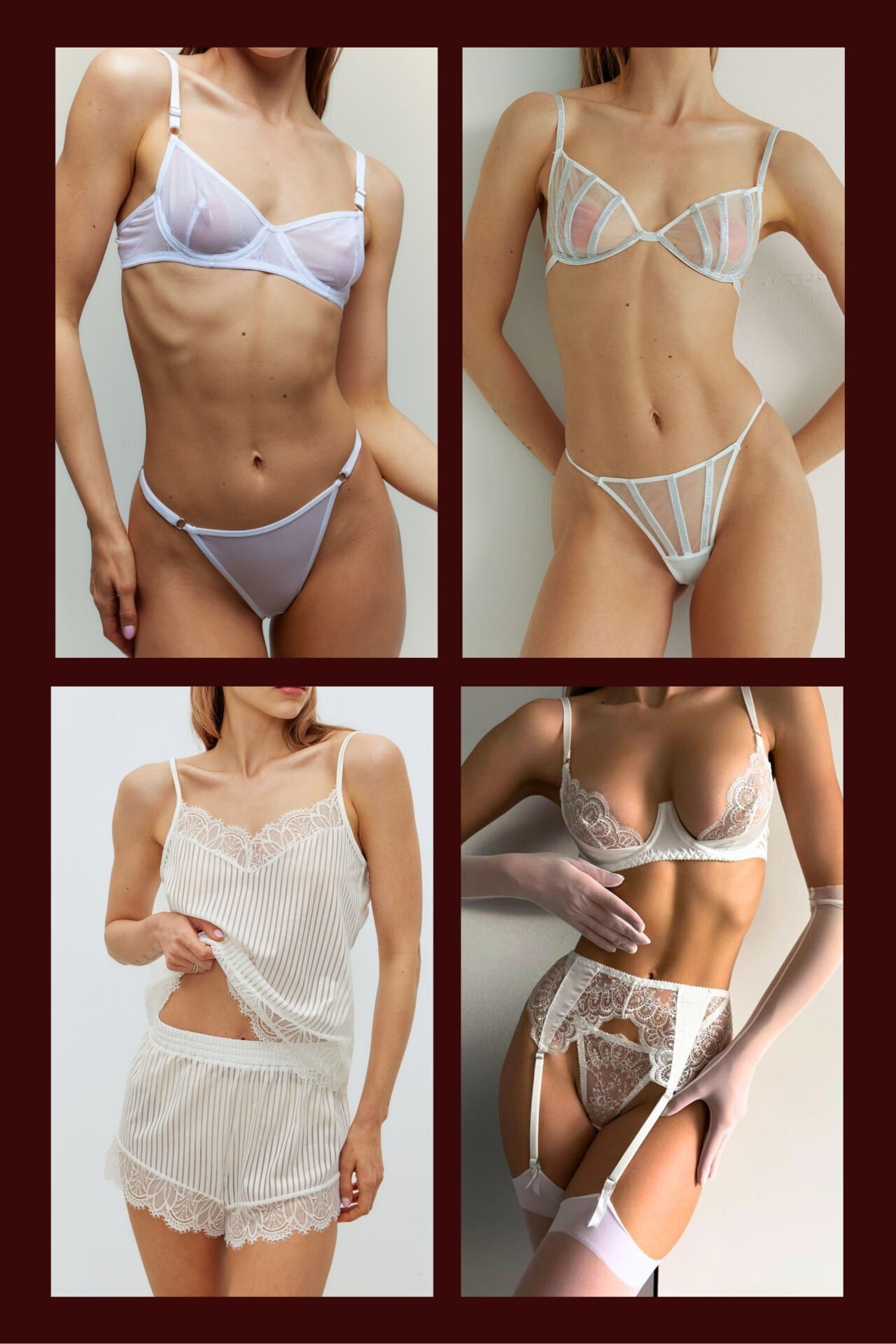 BEYAZ SÜTYEN TAKIM JARTİYER VE PİJAMA SETİ