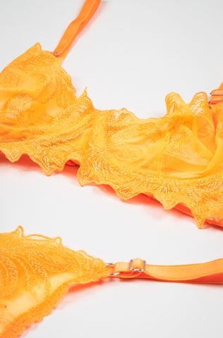 Peony Turuncu İç Çamaşırı Takım