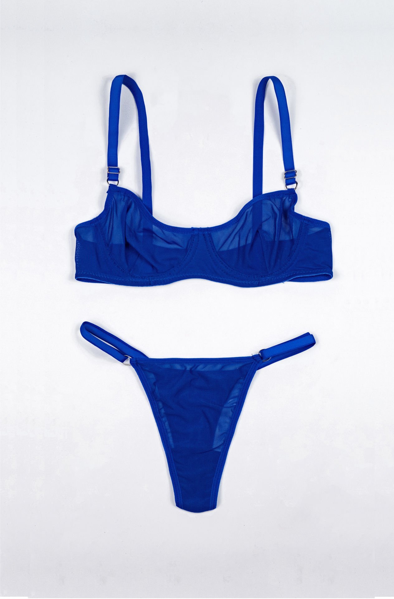 Sheer Lacivert Tül İç Çamaşırı Takım