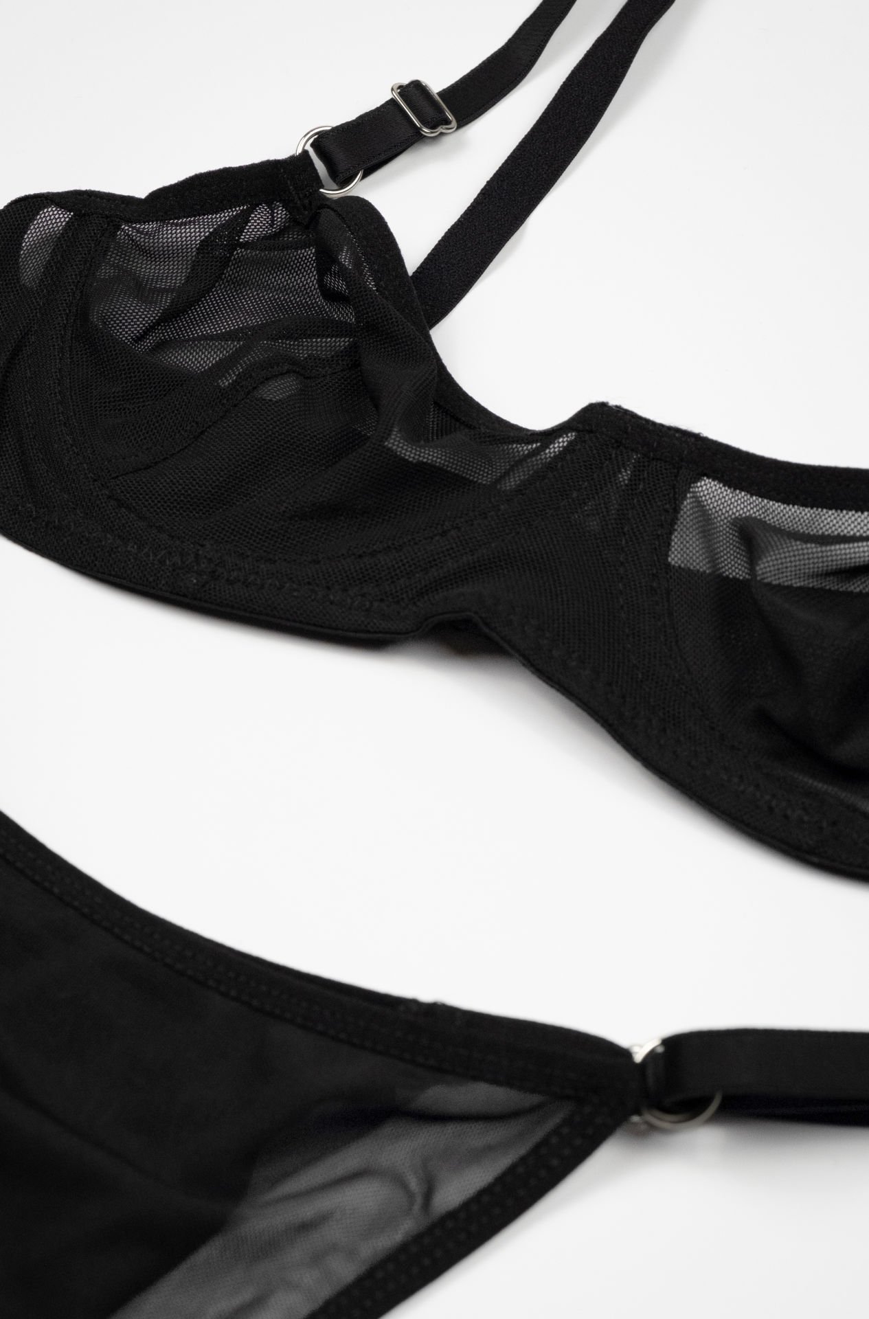 Sheer  Siyah Tül İç Çamaşırı Takım