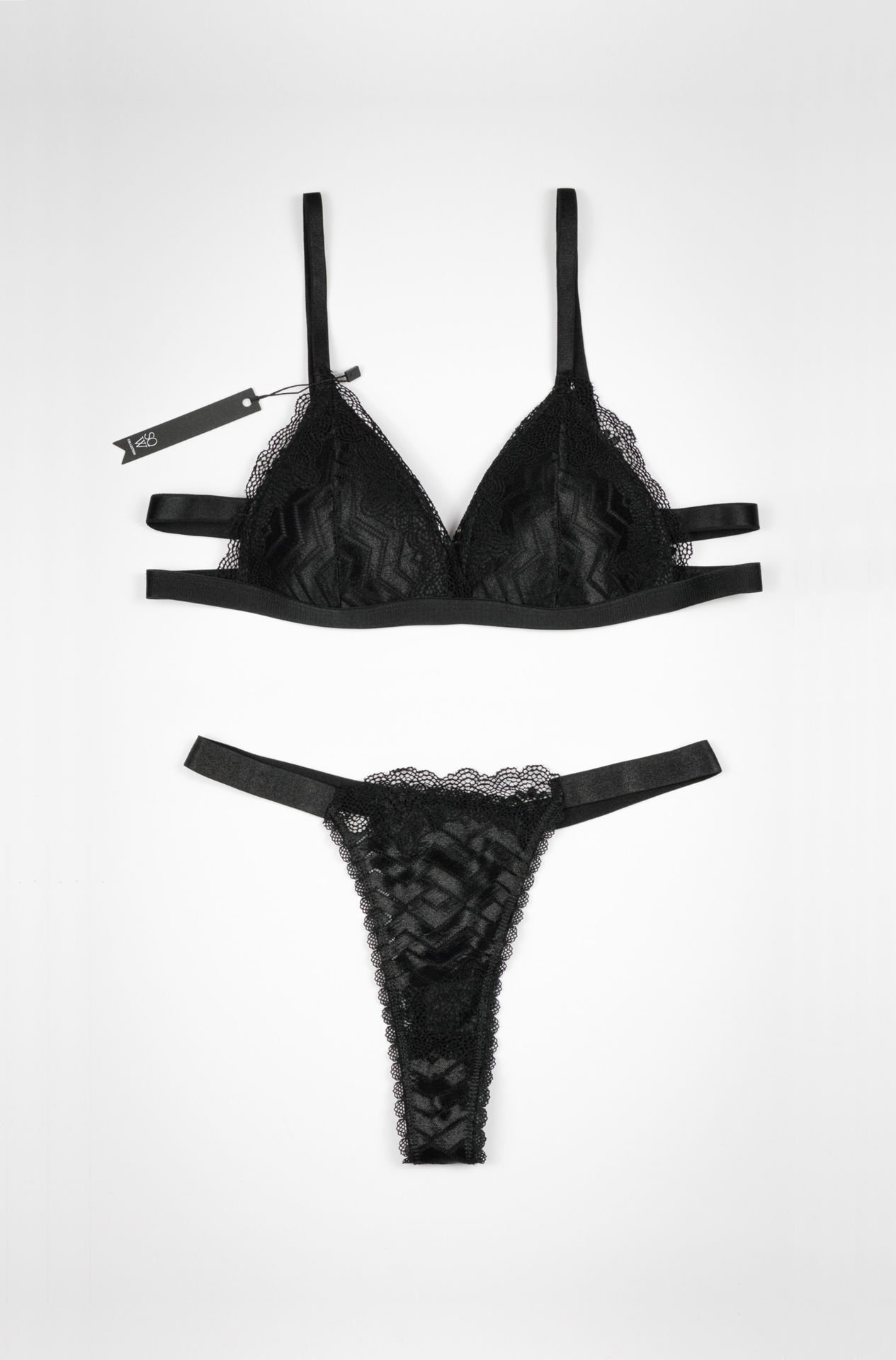 Azura Siyah Süngerli Dolgusuz İç Çamaşırı Takım