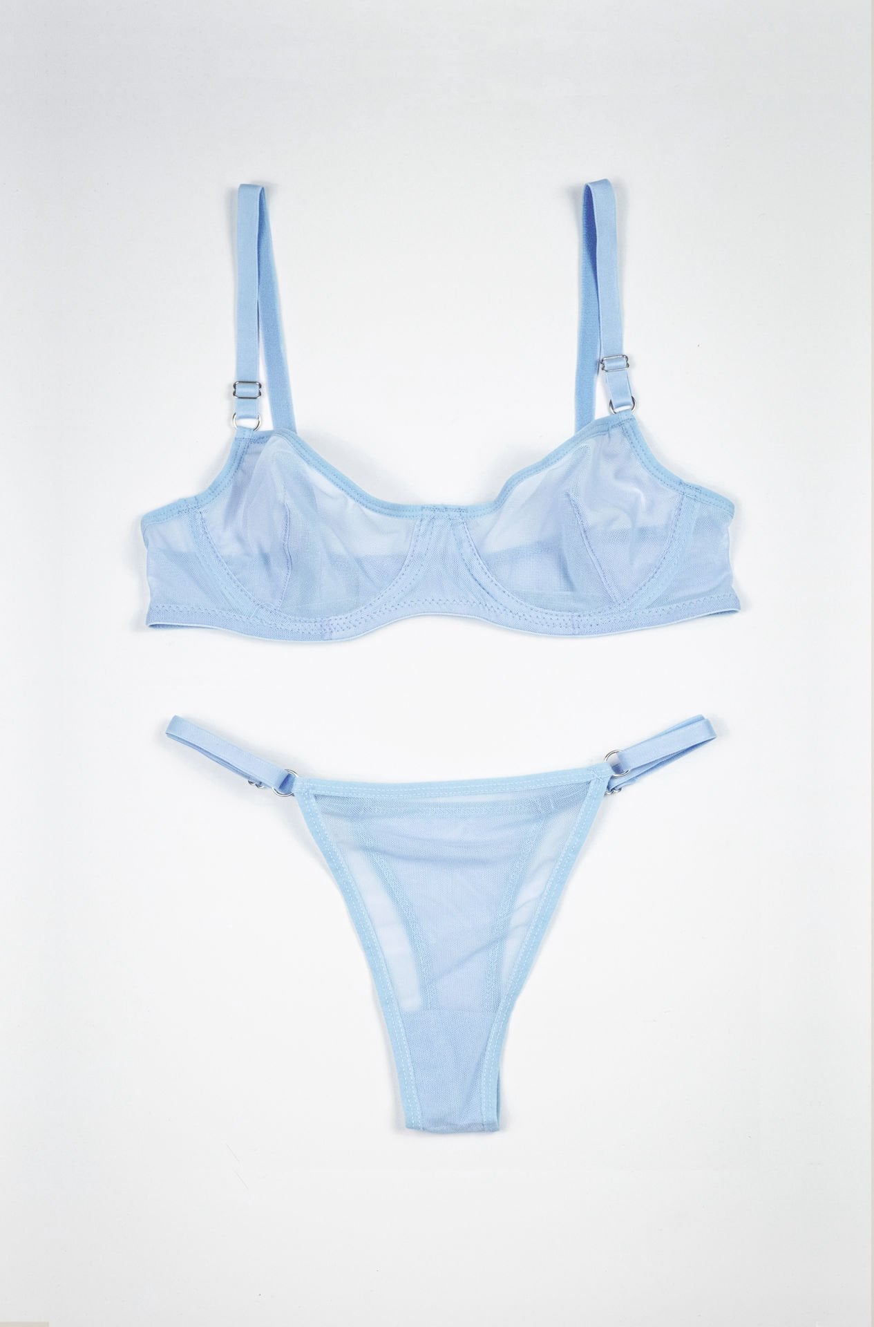 Sheer Mavi Tül İç Çamaşırı Takımı