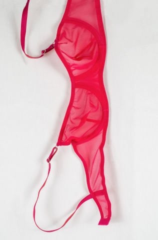 Sheer Fuşya Pembe Tül İç Çamaşırı Takımı