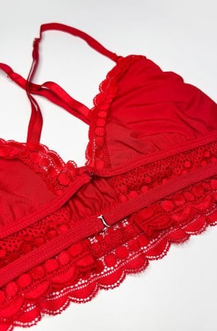 Merlot Kırmızı Büstiyer İç Çamaşır Takım