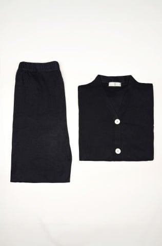 Fleur Siyah Penye Pijama Takımı