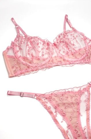 Blossom Pembe Dantelli İç Çamaşırı Takım