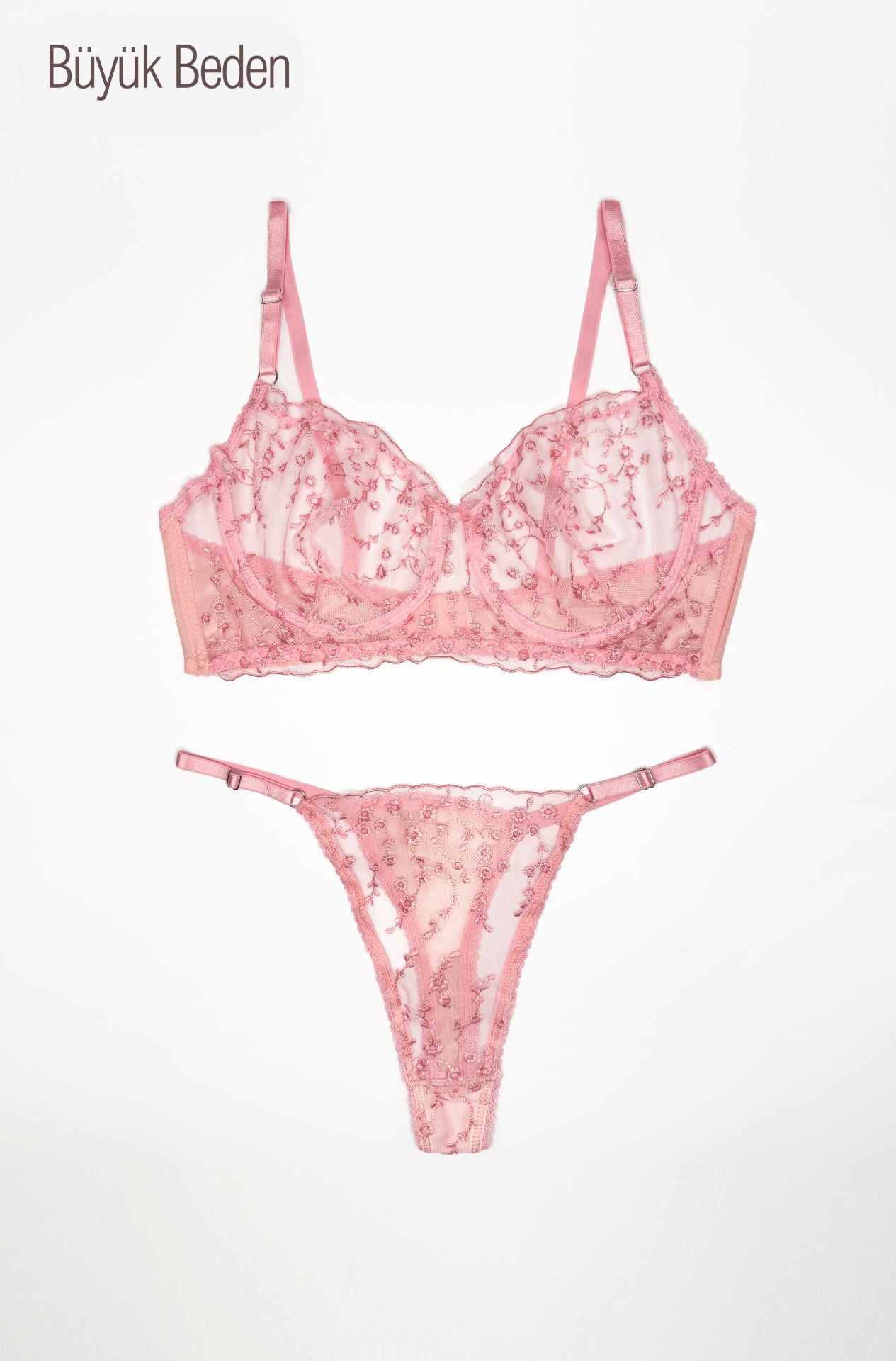 Blossom Pembe Dantelli İç Çamaşırı Takım
