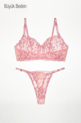Blossom Pembe Dantelli İç Çamaşırı Takım