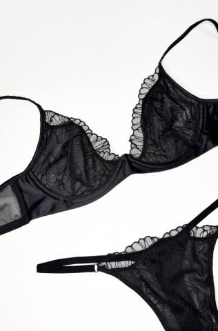 Paulina Siyah Tül İç Çamaşır Takım