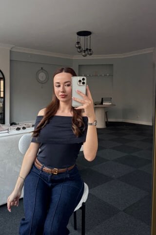 Düşük Yaka Kolsuz Yumuşak Antrasit Basic Crop Kazak