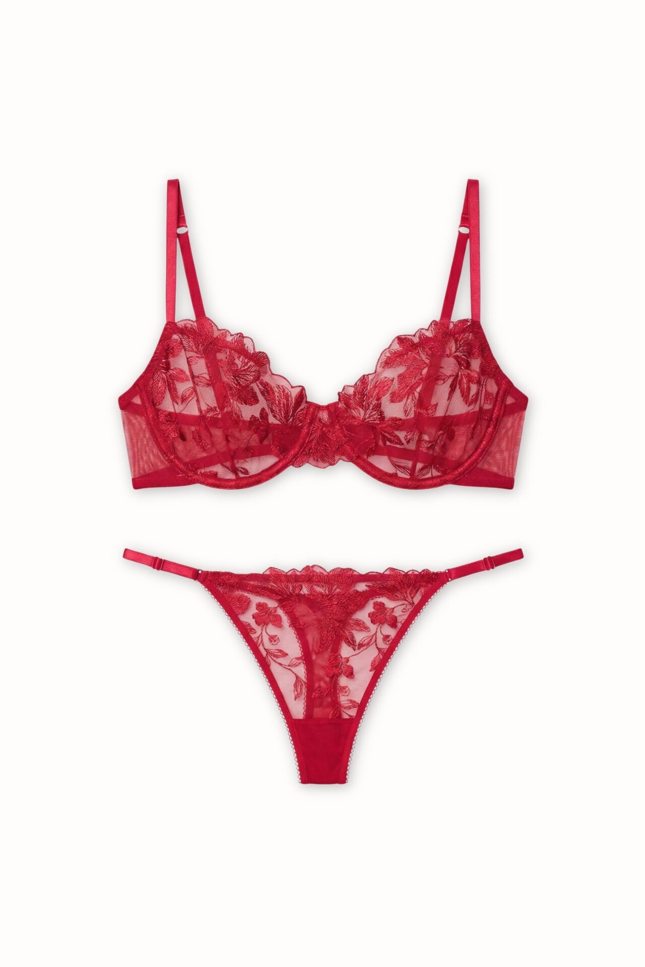Sophia Kırmızı Dantelli İç Çamaşır Takım