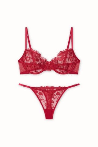 Sophia Kırmızı Dantelli İç Çamaşır Takım